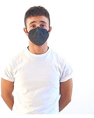 Personal Protective Equipment Box of 25 FFP2 Respiratory Protection Mask - Black - CE Certified Face Mask for Personal Protection