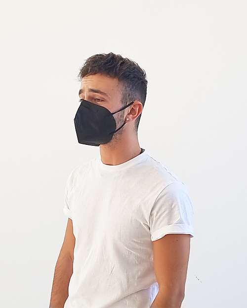 Personal Protective Equipment Box of 25 FFP2 Respiratory Protection Mask - Black - CE Certified Face Mask for Personal Protection