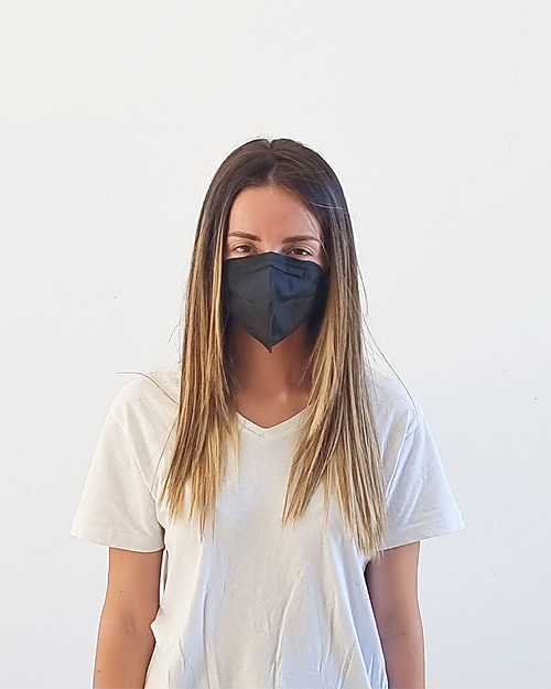 Personal Protective Equipment Box of 25 FFP2 Respiratory Protection Mask - Black - CE Certified Face Mask for Personal Protection