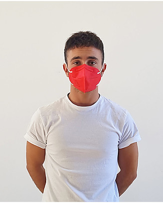 Personal Protective Equipment Box of 25 FFP2 Respiratory Protection Mask - Red - CE Certified Face Mask for Personal Protection