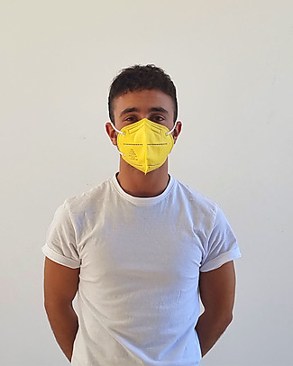 Personal Protective Equipment Box of 25 FFP2 Respiratory Protection Mask - Yellow - CE Certified Face Mask for Personal Protection