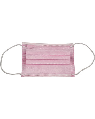 Personal Protective Equipment Pack of 10 Face Medical Pink Masks for Kids - Type 2R - 3 Ply - Made in Italy Face Mask for Personal Protection