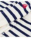 Petit Bateau 2-Piece Set Cardigan and Pants - White and Blue - Stripes - Wool and Cotton Cardigans