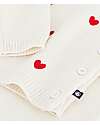 Petit Bateau 2-Piece Set Cardigan and Pants - White - Hearts - Wool and Cotton Cardigans