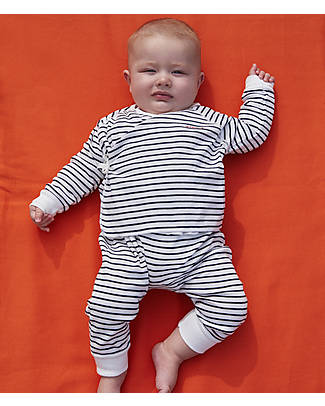 Petit Bateau 5-Piece Set - Body - Cardigan and Tracksuit Trousers - Striped Pattern - White and Blue Snowsuits
