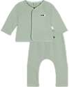 Petit Bateau Baby Two-Piece Fleece Fabric Set - Green - Organic Cotton Sets And Co-Ords