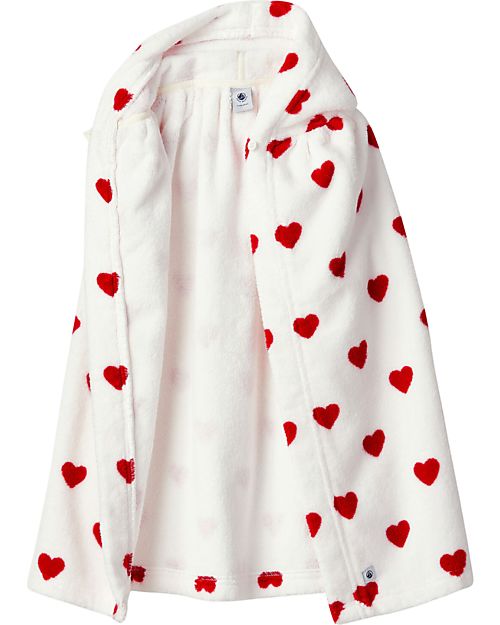 Petit Bateau Bath Poncho - White - Hearts Towels And Flannels
