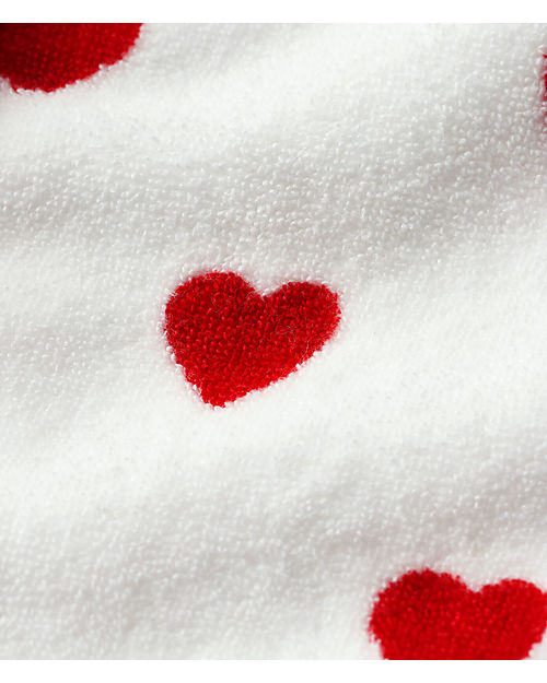 Petit Bateau Bath Poncho - White - Hearts Towels And Flannels