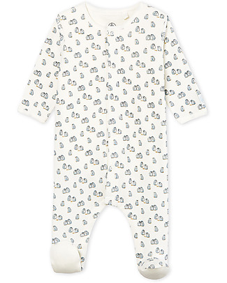 Petit Bateau Bodysuit & Pijama, White/Birds - Velour Babygrows