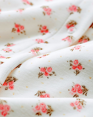 Petit Bateau Bodysuit & Pijama, White/Flowers - Velour Babygrows