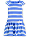 Petit Bateau Bouncy Dress, Light Blue and White, 100% Cotton Dresses_