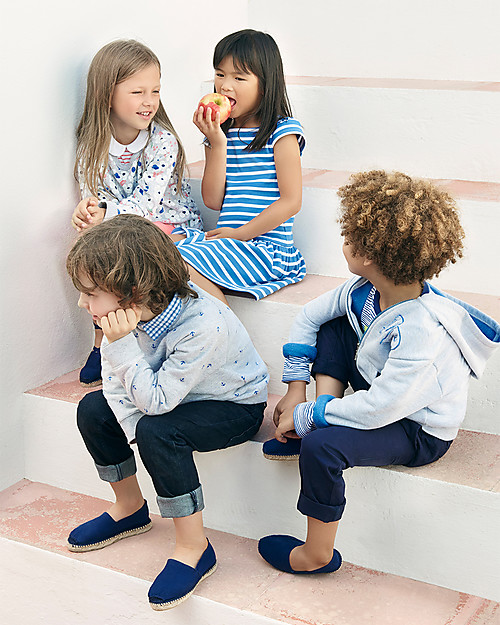 Petit Bateau Bouncy Dress, Light Blue and White, 100% Cotton Dresses_