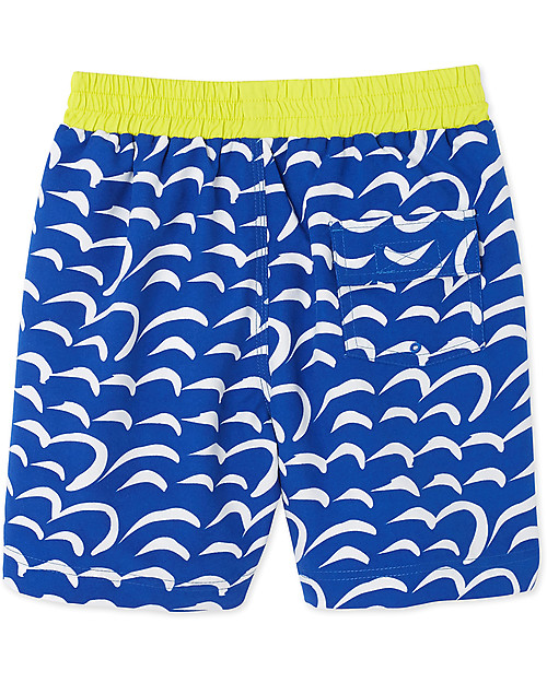 Petit Bateau Boy's Swim Shorts, Dark Blue/Yellow Swimming Trunks