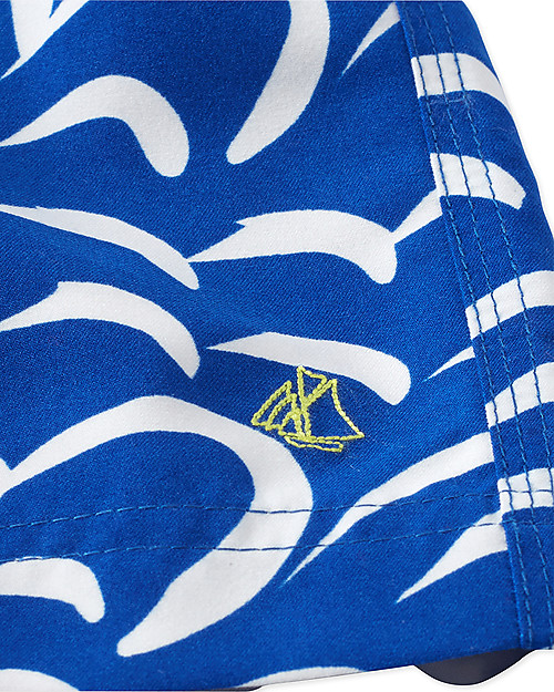 Petit Bateau Boy's Swim Shorts, Dark Blue/Yellow Swimming Trunks