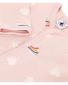 Petit Bateau Brushed Fleece Fabric Onesie - Pink - Stars and Hearts - 100% Cotton Babygrows