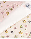 Petit Bateau Crossed Long Sleeve Bodysuit - Pack of 3 - Beige/Pink and White - Flowers - 100% Organic Cotton Long Sleeves Bodies