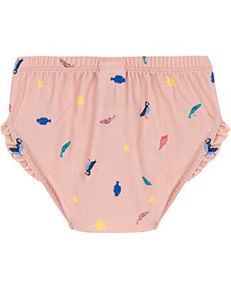 Petit Bateau Culotte Swimsuit - Sea Animals - Pink - with Ruffles - Recycled Material Bikinis And Tankinis