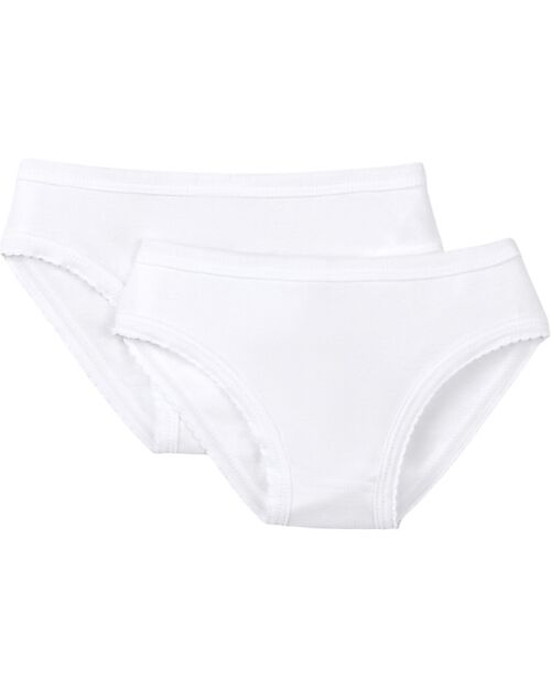 Petit Bateau Culottes - Pack of 2 - White - 100% Organic Cotton Briefs