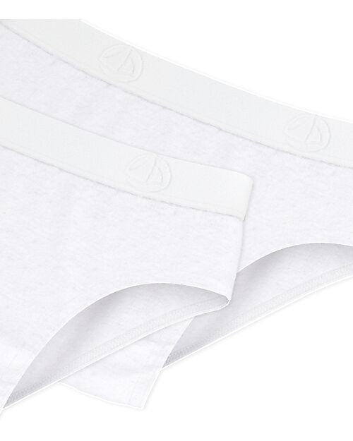 Petit Bateau Culottes - Pack of 2 - White - 100% Organic Cotton Briefs