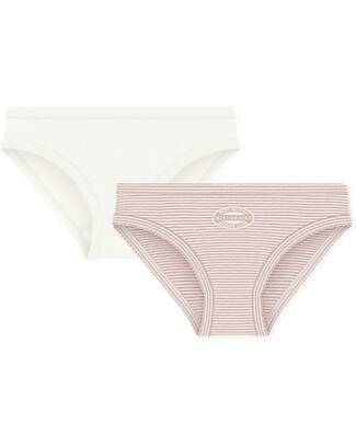 Petit Bateau Culottes - Pack of 2 - White and Pink - 100% Organic Cotton Briefs