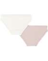 Petit Bateau Culottes - Pack of 2 - White and Pink - 100% Organic Cotton Briefs