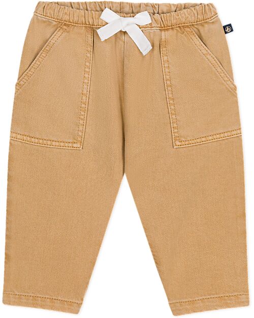 Petit Bateau Denim Pants - Beige - with Drawstring - Cotton Trousers