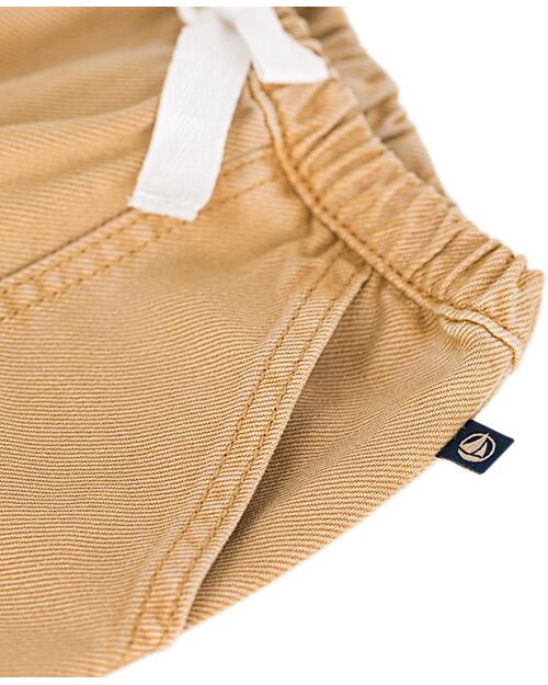 Petit Bateau Denim Pants - Beige - with Drawstring - Cotton Trousers