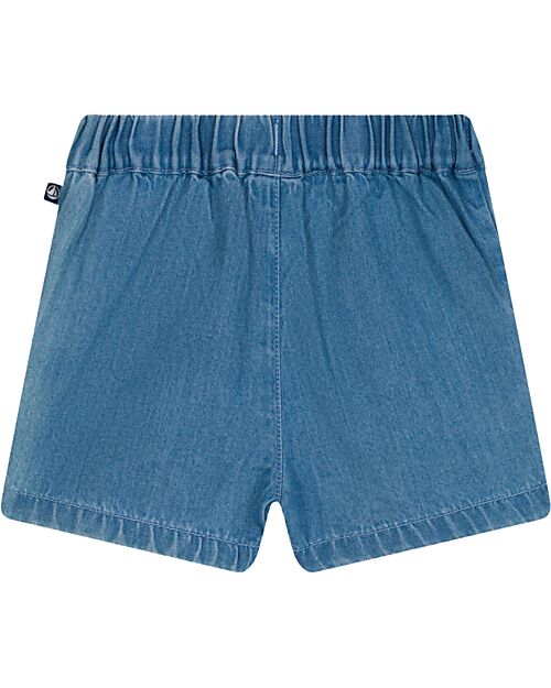 Petit Bateau Denim Shorts With Elasticated Waistband - Organic Cotton Shorts