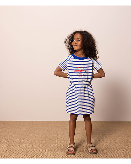 Petit Bateau Dress - Blue and White Striped Pattern - 100% Cotton Dresses_