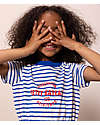 Petit Bateau Dress - Blue and White Striped Pattern - 100% Cotton Dresses_
