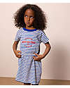 Petit Bateau Dress - Blue and White Striped Pattern - 100% Cotton Dresses_