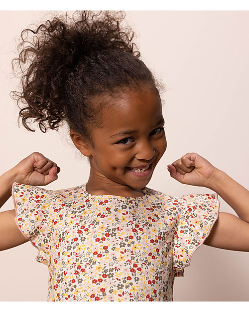 Petit Bateau Dress - Powder Pink - Flower Pattern Dresses_