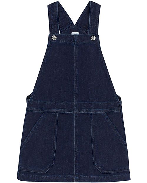 Petit Bateau Dungaree Dress Denim Organic Cotton unisex bambini