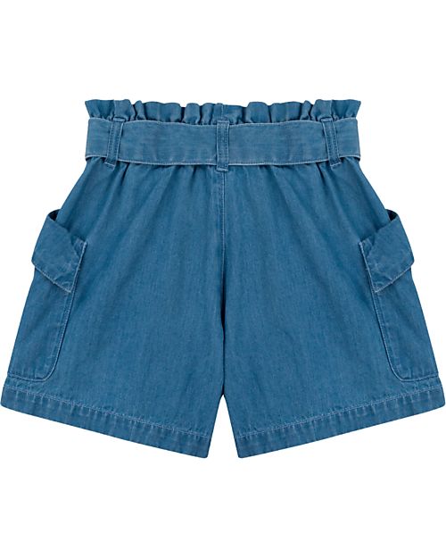 Petit Bateau Flared Shorts - Denim - Organic Cotton Shorts