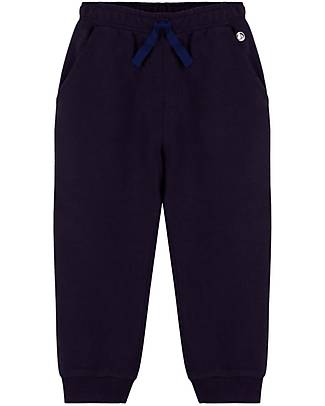 Petit Bateau Fleece Jogger Pants - Blue Smoking - 100% Cotton Trousers