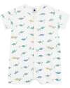 Petit Bateau Footless Sleepsuit - 100% Cotton - Dinosaurs Short Rompers