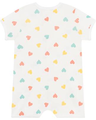 Petit Bateau Footless Sleepsuit - 100% Cotton - Hearts Short Rompers