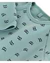 Petit Bateau Full-Length Fleece Fabric Jumpsuit - Aqua Green - Raccoon - 100% Cotton Babygrows