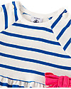 Petit Bateau Girl's Stripy Dress, White/Navy - 100% Cotton Dresses_