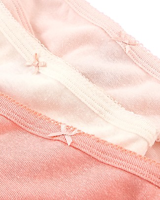 Petit Bateau Girl’s Panties, 3-pack, Pink - Cotton and Linen Briefs