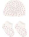 Petit Bateau Hat & Slippers Set - Hearts - Organic Cotton Newborn Hats