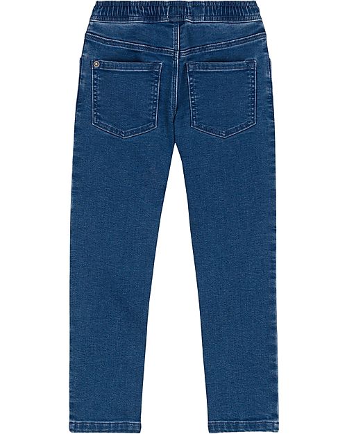 Petit Bateau Jeans with Elasticated Waist - Denim Blue Delave Jeans