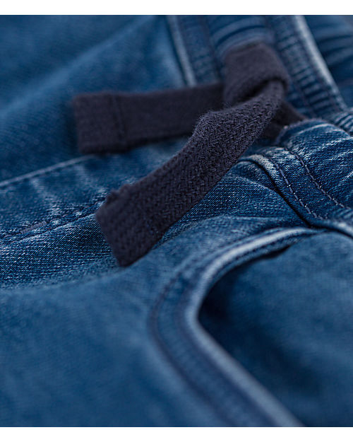 Petit Bateau Jeans with Elasticated Waist - Denim Blue Delave Jeans
