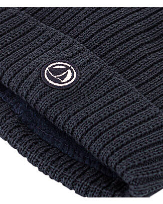 Petit Bateau Knitted Hat - Blue - Fleece Inside - 100% Cotton Winter Hats