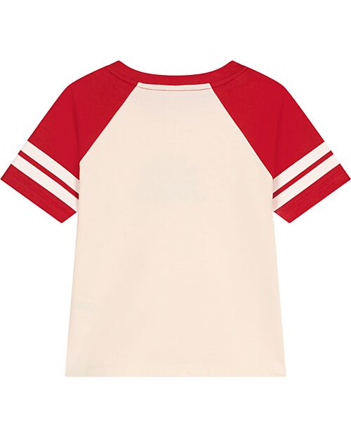Petit Bateau Light Jersey T-shirt - Hearts - White Avalanche and Red - 100% Cotton T-shirts