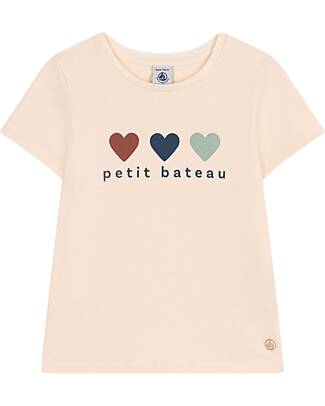 Petit Bateau Light Jersey T-shirt - Hearts - White Avalanche T-shirts