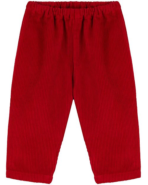 Petit Bateau Long Corduroy Pants - Red - 100% Cotton Trousers
