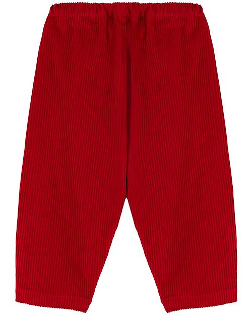 Petit Bateau Long Corduroy Pants - Red - 100% Cotton Trousers