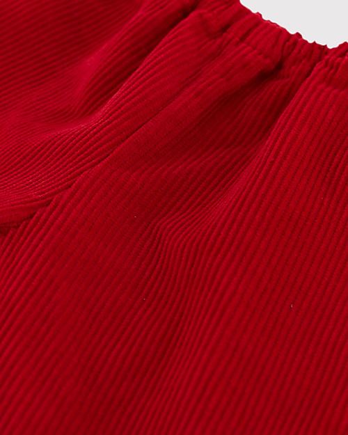 Petit Bateau Long Corduroy Pants - Red - 100% Cotton Trousers