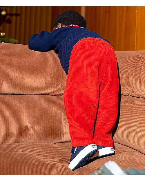 Petit Bateau Long Corduroy Pants - Red - 100% Cotton Trousers